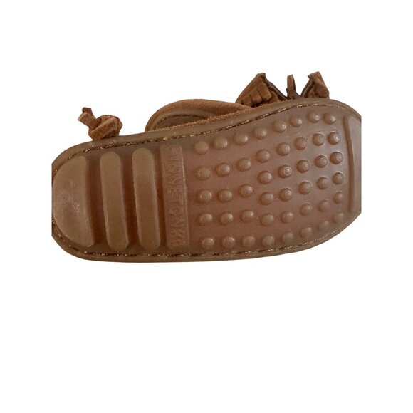 Minnetonka Brown Fringe Suede Baby Booties Size 3 Moccasins Western Style - Picture 11 of 11